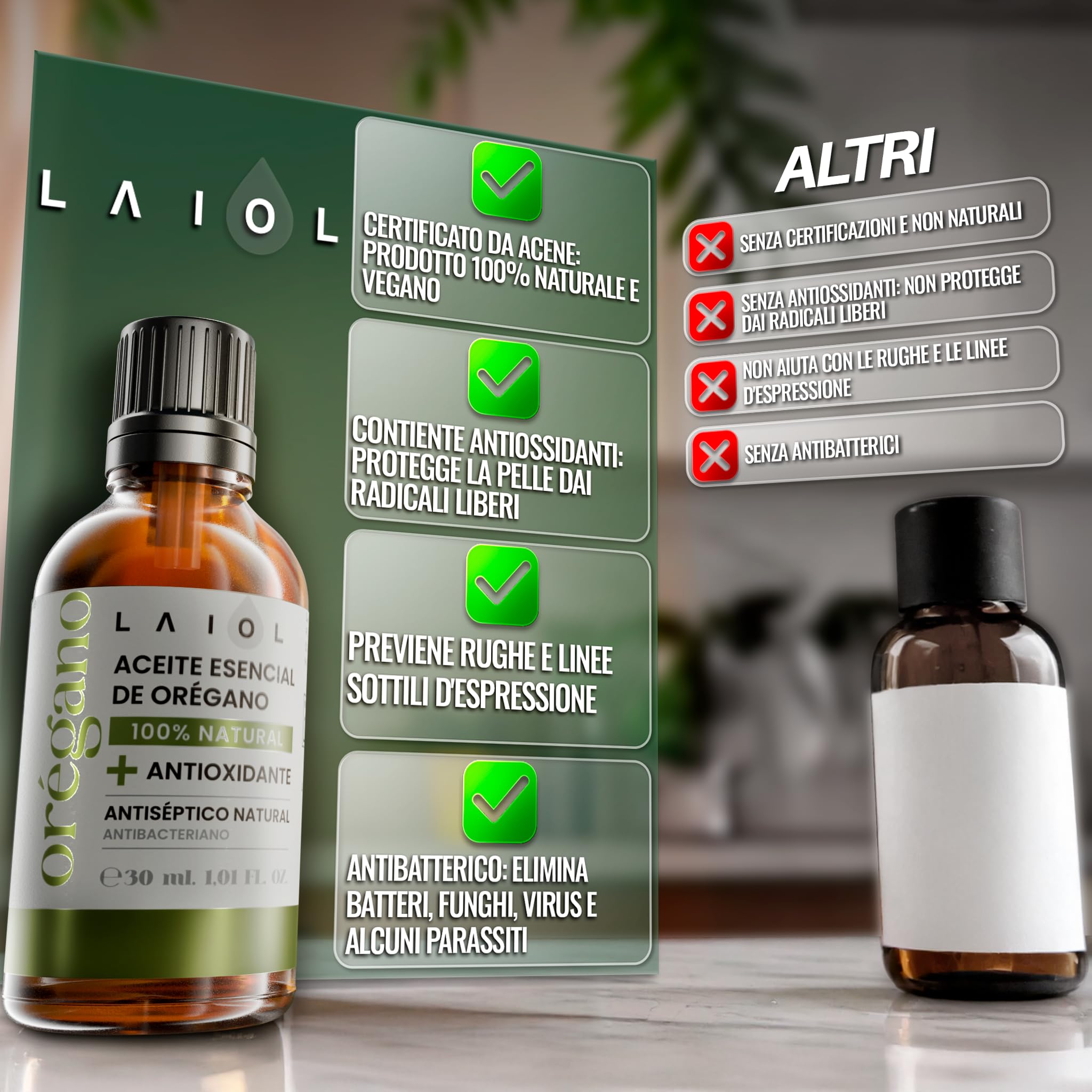 Olio di Origano 30ml Puro – Olio Essenziale di Origano Naturale per Uso Alimentare e Terapeutico – Ricco di Carvacrolo – Origano Microincapsulato in Gocce Concentrate