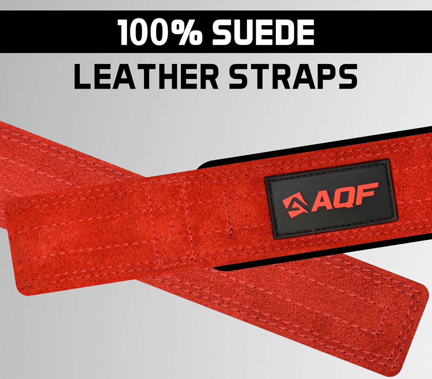 AQF Suede Leather Weight Lifting Straps – Heavy-Duty Neoprene Padded Gym Wrist Straps for, Rows, Pull-Ups, Powerlifting, Extra Long Deadlift straps for Men Women Workout