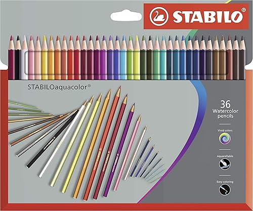 Lápiz para colorear - STABILOaquacolor - Cartera de 36 - Colores surtidos