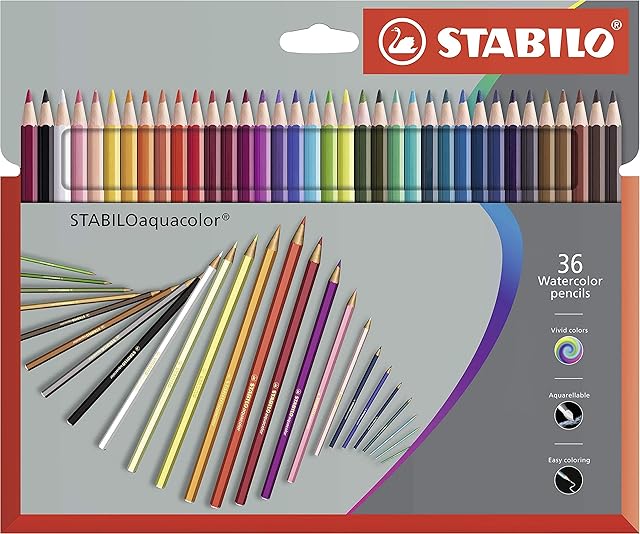 Colouring Pencil - STABILOaquacolor - Wallet of 36 - Assorted Colours