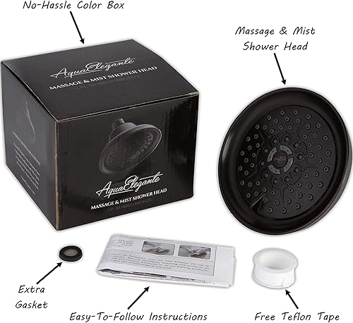 Miniatura 9 de Cabezal de ducha de masaje con niebla, aumento de alta presión, multifunción, cabezal de ducha de lluvia para duchas de bajo flujo y boquilla