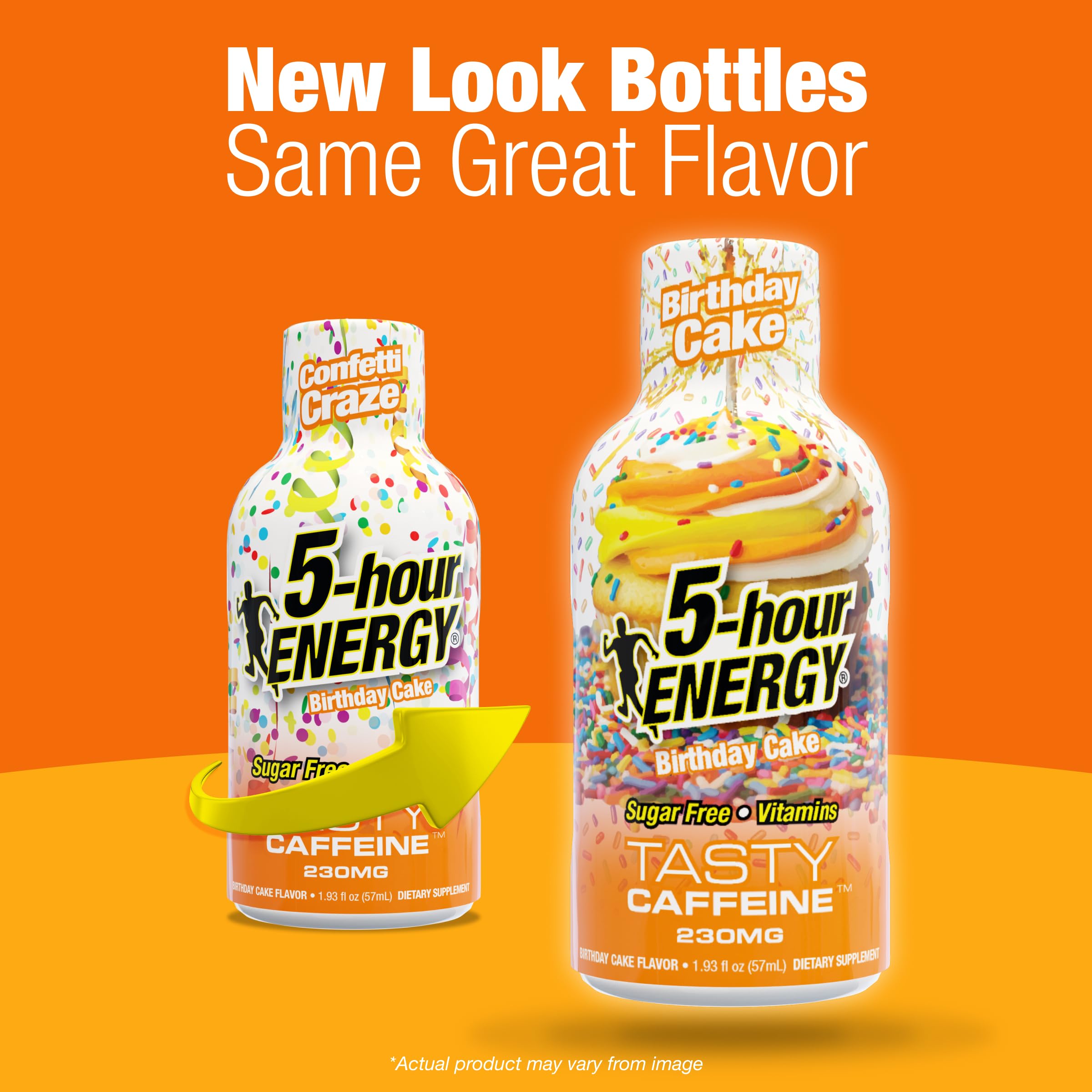 5-hour ENERGY Saveur de gâteau d'anniversaire, 6 pièces, extra fort Energy Shot | 50 ml, acides aminés, vitamines B, sans sucre et zéro calorie