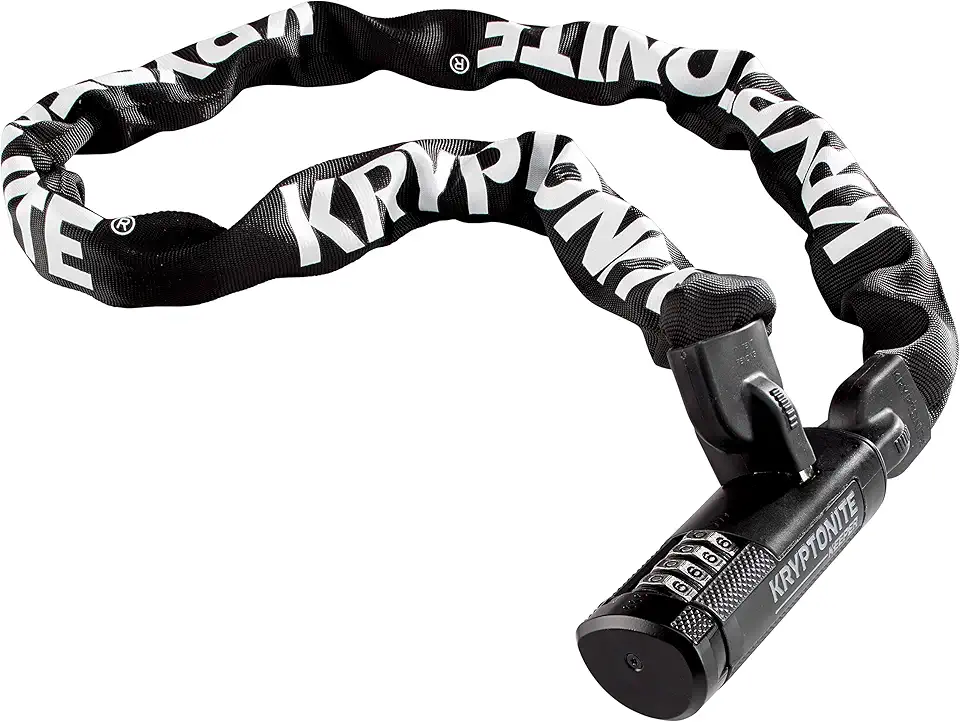Kryptonite Keeper 712 Combo Bike Chain Lock, 4 Feet Long 7mm Steel Chain Heavy Duty Anti-Theft Bicycle Chain Lock, 4-Digit Resettable Combination Lock for E-Bike Scooter Road Mountain Bikes