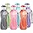 MILTON 6- pack -12 oz Kids Water Bottle for School Reusable Leak proof Small Sports Water Bottle BPA Free Durable Plastic Leak Free with Carry Strap for Lunch Travel Cycling Camping Gym Yoga -6 colors