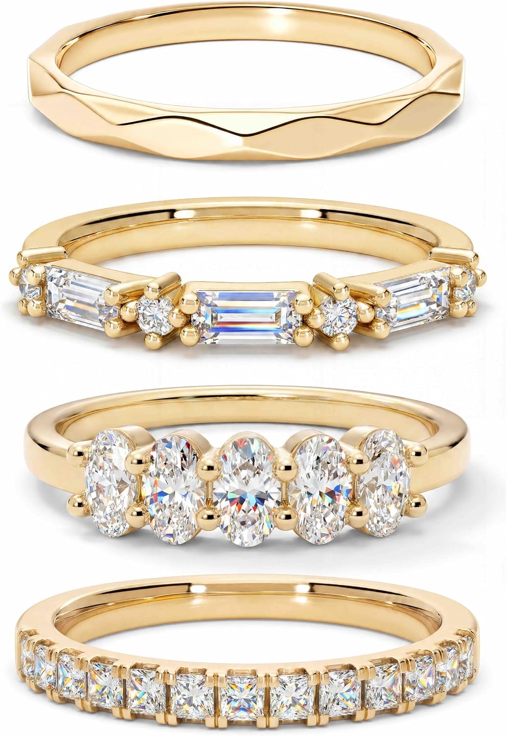 Stackable Rings for Women Non Tarnish, 5A Cubic Zirconia Wedding Band Ring