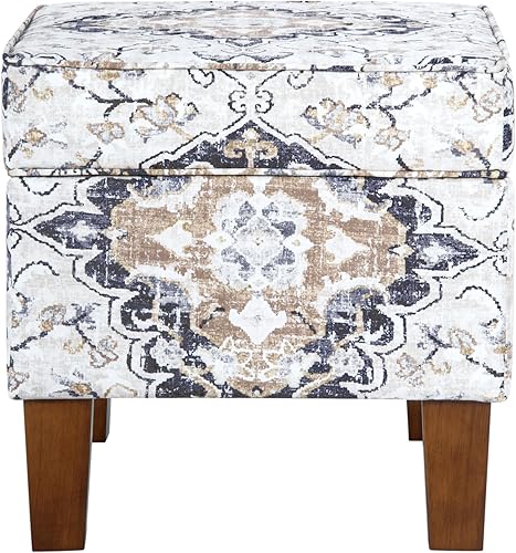 Miniatura 156 de Spatial Order Decoración del hogar | Otomana tapizada mediana rectangular de almacenamiento | Otomana con tapa con bisagras con almacenamiento para