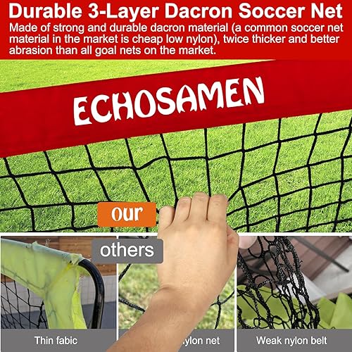 Miniatura 3 de Porterías de fútbol para niños para patio trasero, 2 de 6 x 4 pies, red de fútbol para niños con 10 conos de fútbol, escalera de agilidad y bolsa de