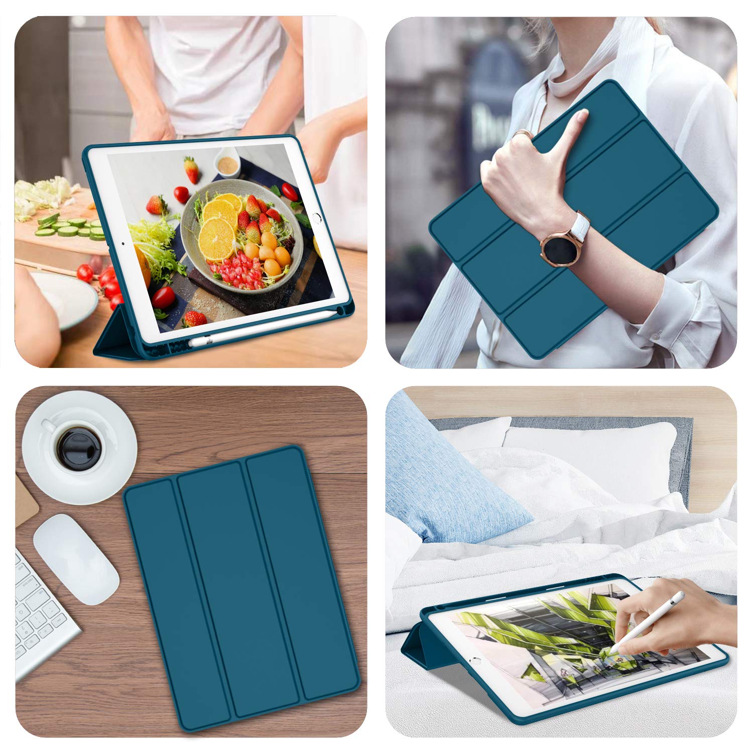 iMieet Etui na iPada 9.7 (model 2018/2017, 6./5. generacji), etui Smart Cover z uchwytem na ołówki i miękką silikonową ochroną tylnej części ciała dla niemowląt, osłona do automatycznego budzenia