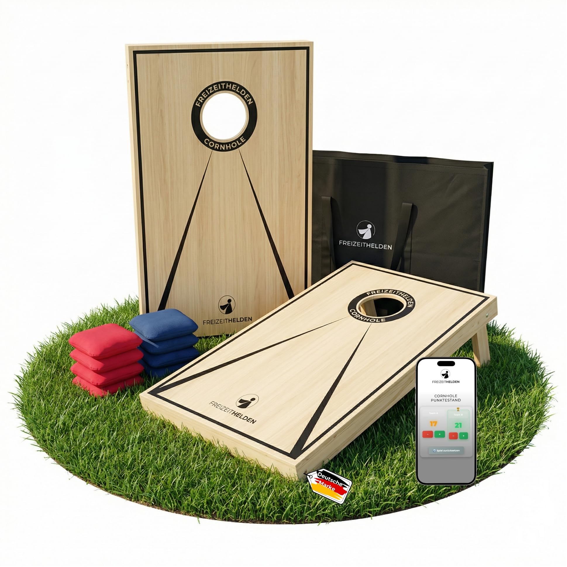 Cornhole Spiel Sackloch Outdoor - Premium Set Wurfspiel für Erwachsene & Kinder