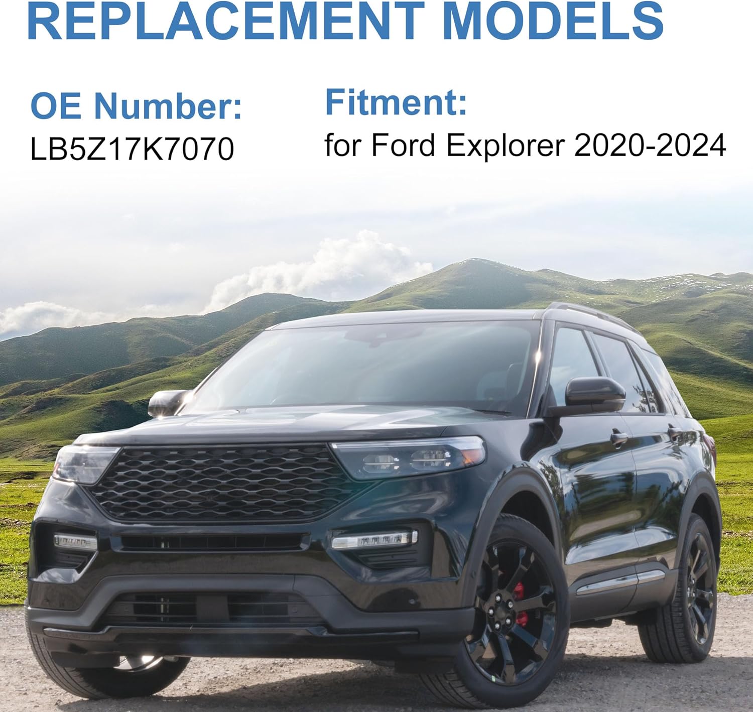 Motoforti Left Driver Side Heated Mirror Glass Replacement for Ford Explorer 2020 2021 2022 2023 Rear View Mirrors with Blind Spot Replace No.LB5Z17K7070