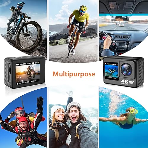 Miniatura 8 de Cámara de acción 4K 4k60 fps de pantalla dual WiFi EIS Vlog cámara pantalla táctil cámaras subacuáticas casco cámara de deportes al aire libre