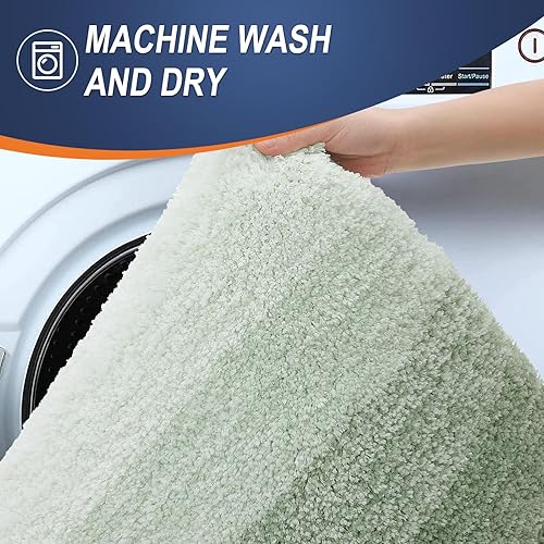 Miniatura 255 de OLANLY Juego de 2 alfombras de baño de 2 piezas, alfombras de baño de microfibra suave y absorbente y alfombra de inodoro con contorno