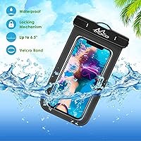 Vista 3 de Carcasa impermeable con accesorios para celular, universal, resistente al agua, con brazalete y correa para el cuello, hasta 6 pulgadas, de MoKo