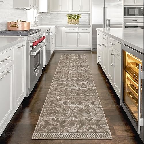 Miniatura 6 de KILOCOCO Alfombra de pasillo de 2 x 8 pies, lavable, antideslizante, alfombra de pelo bajo, alfombra de pasillo para dormitorio, cocina, sala de