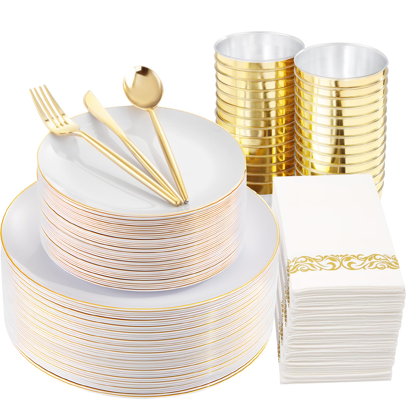 MirthMood Disposable Plates - 210 Pcs Party Supplies -1