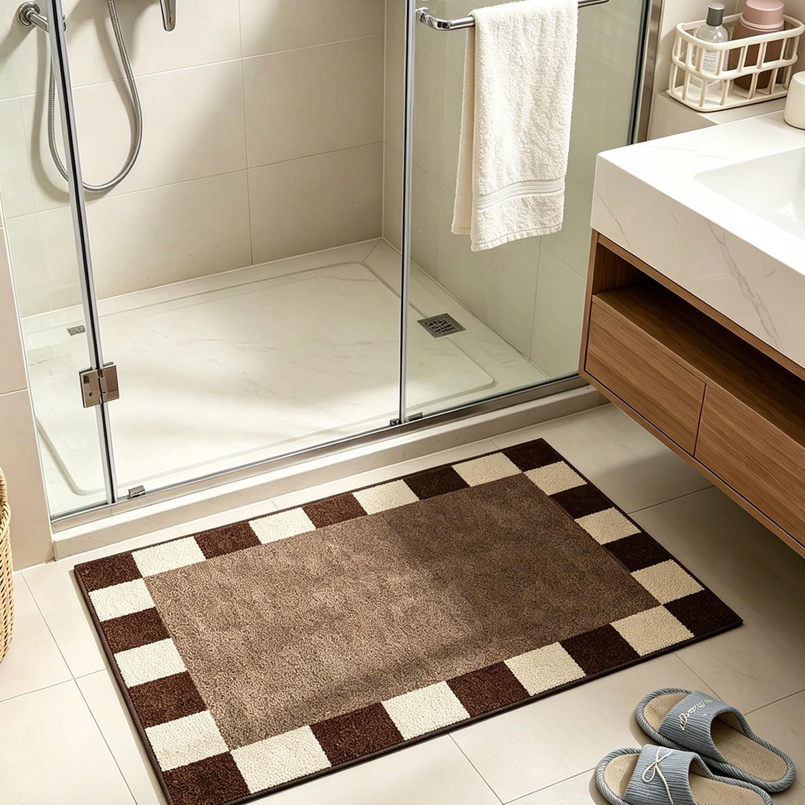 Tappeti da Bagno, 40x60 cm, 50x80 cm, 60x90 cm, Tappetino Antiscivolo per Doccia e Vasca, Lavabile, tappetini Decorativi per Pavimento della Cucina, per Doccia, Vasca, lavandino, Ingresso,