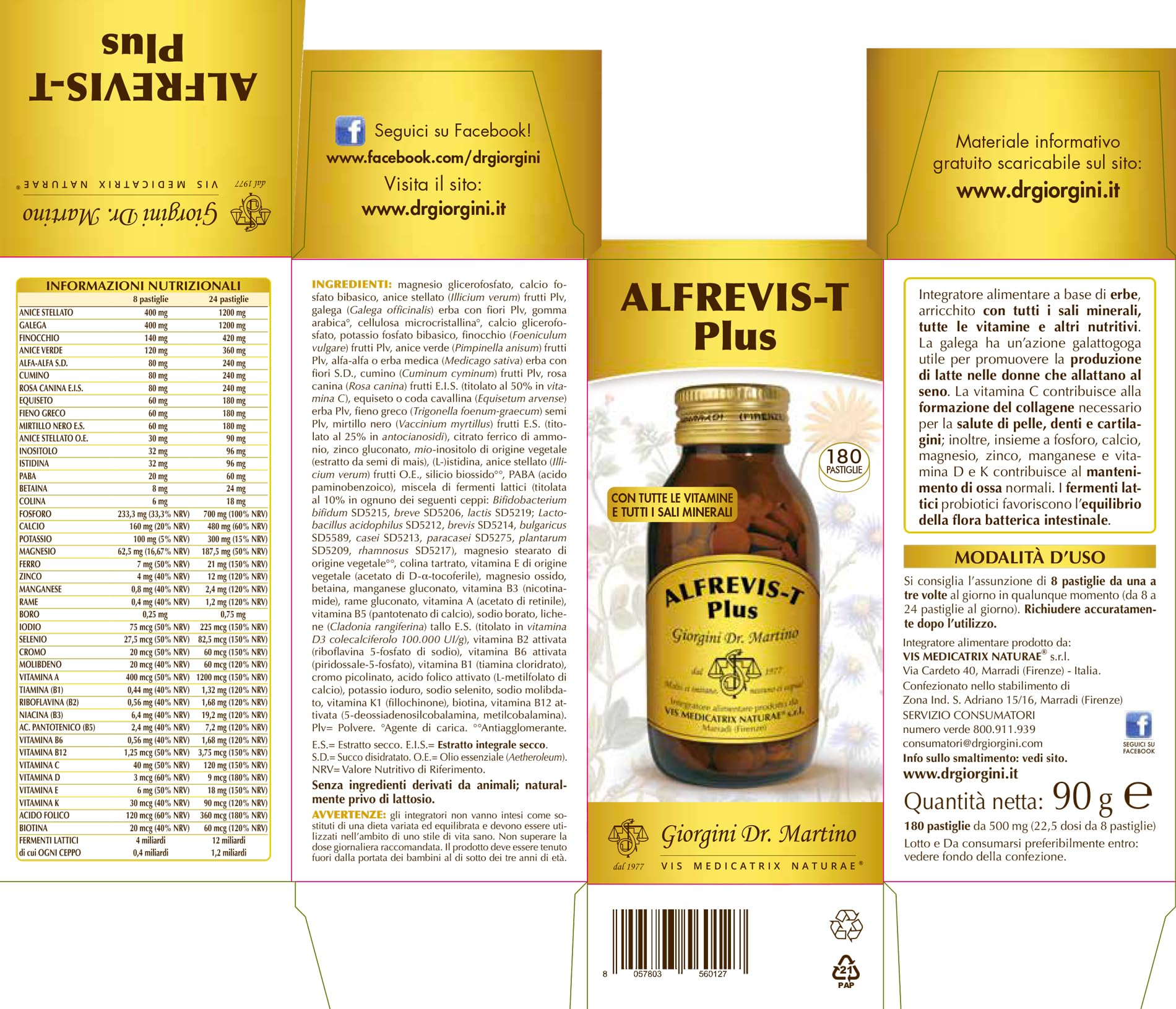 ALFREVIS-T PLUS pastiglie - 90 g (integratore a base di galega, utile per le donne che allattano al seno)