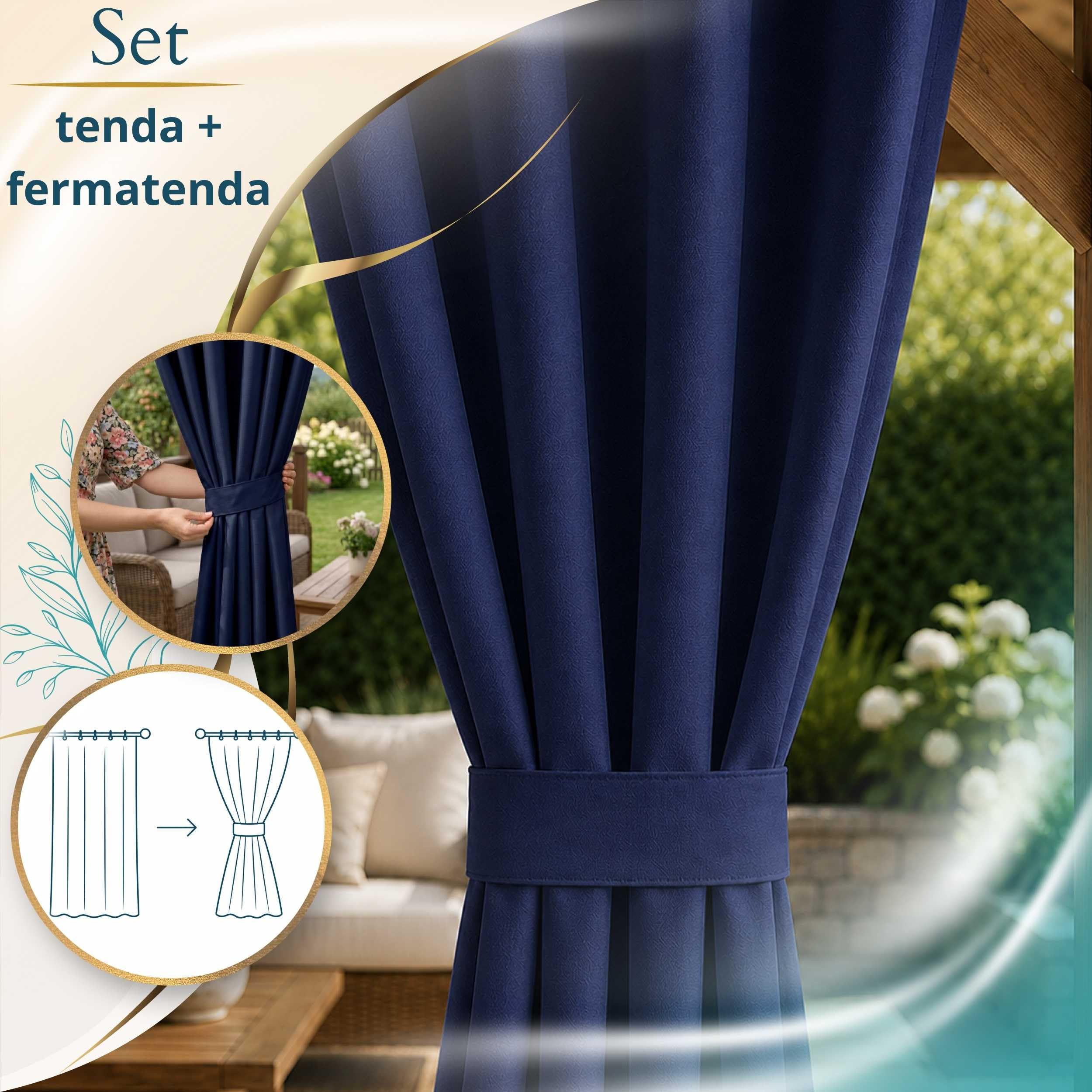 Tenda da Esterno Blu navy 155x250 cm impermeabile antivento