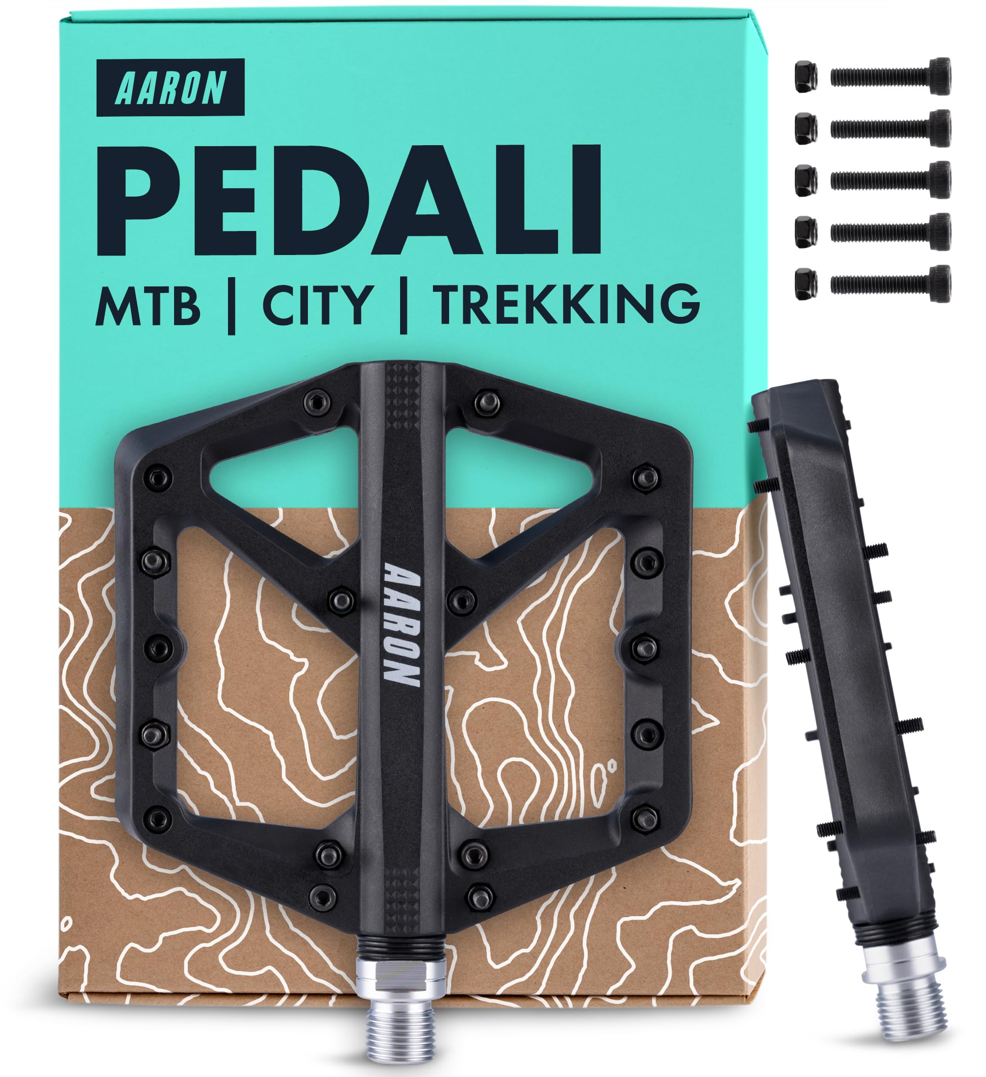 MINZHI Pedali Classici Per Bicicletta Da City/trekking, Piattaforma In - Foto 7