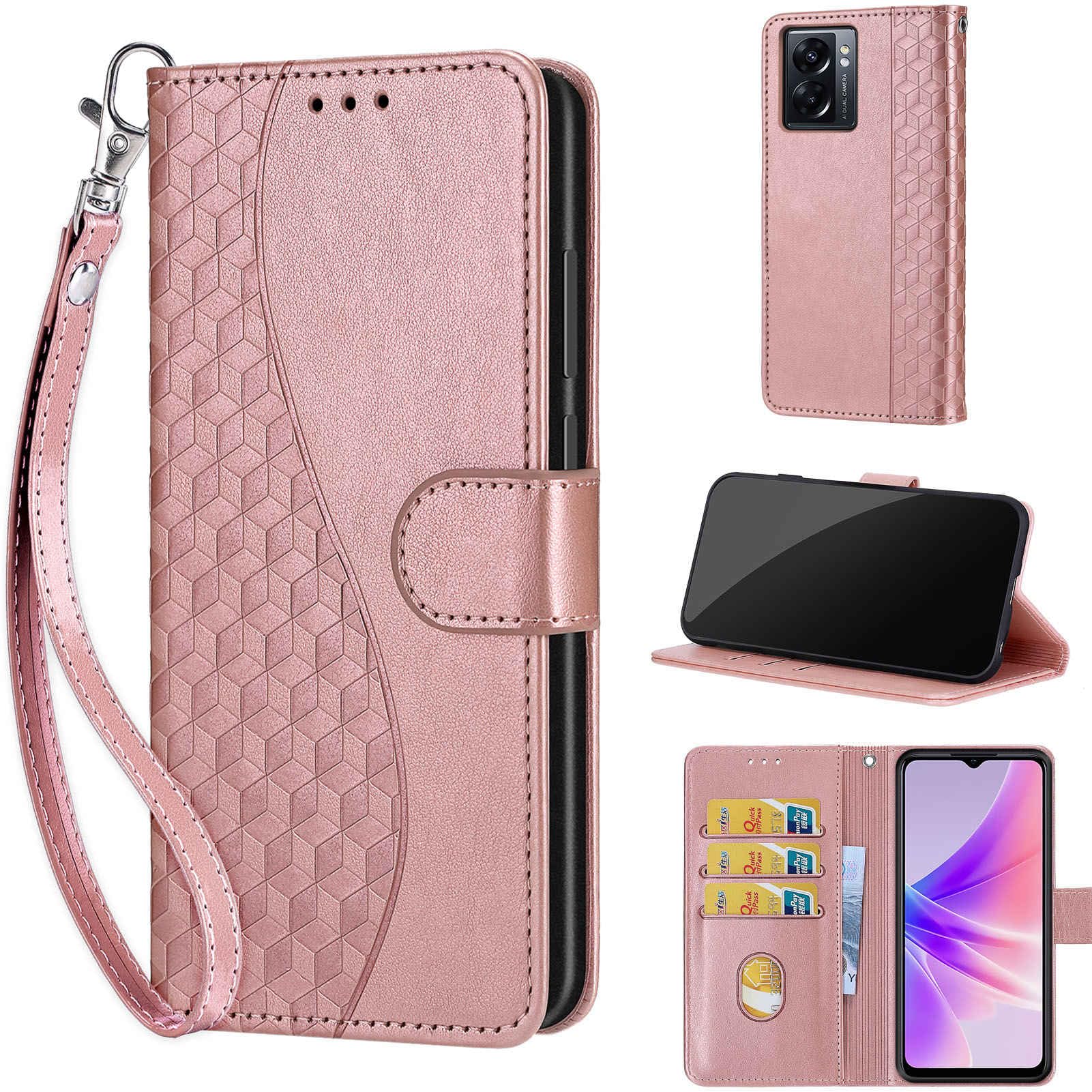 HualuBro Cover Oppo A77 5G / Oppo A57 5G / Realme Narzo 50 5G, Custodia Portafoglio in Retro PU Pelle a Libro TPU Antiurto Magnetica Stand Flip Case Cover per Oppo A77