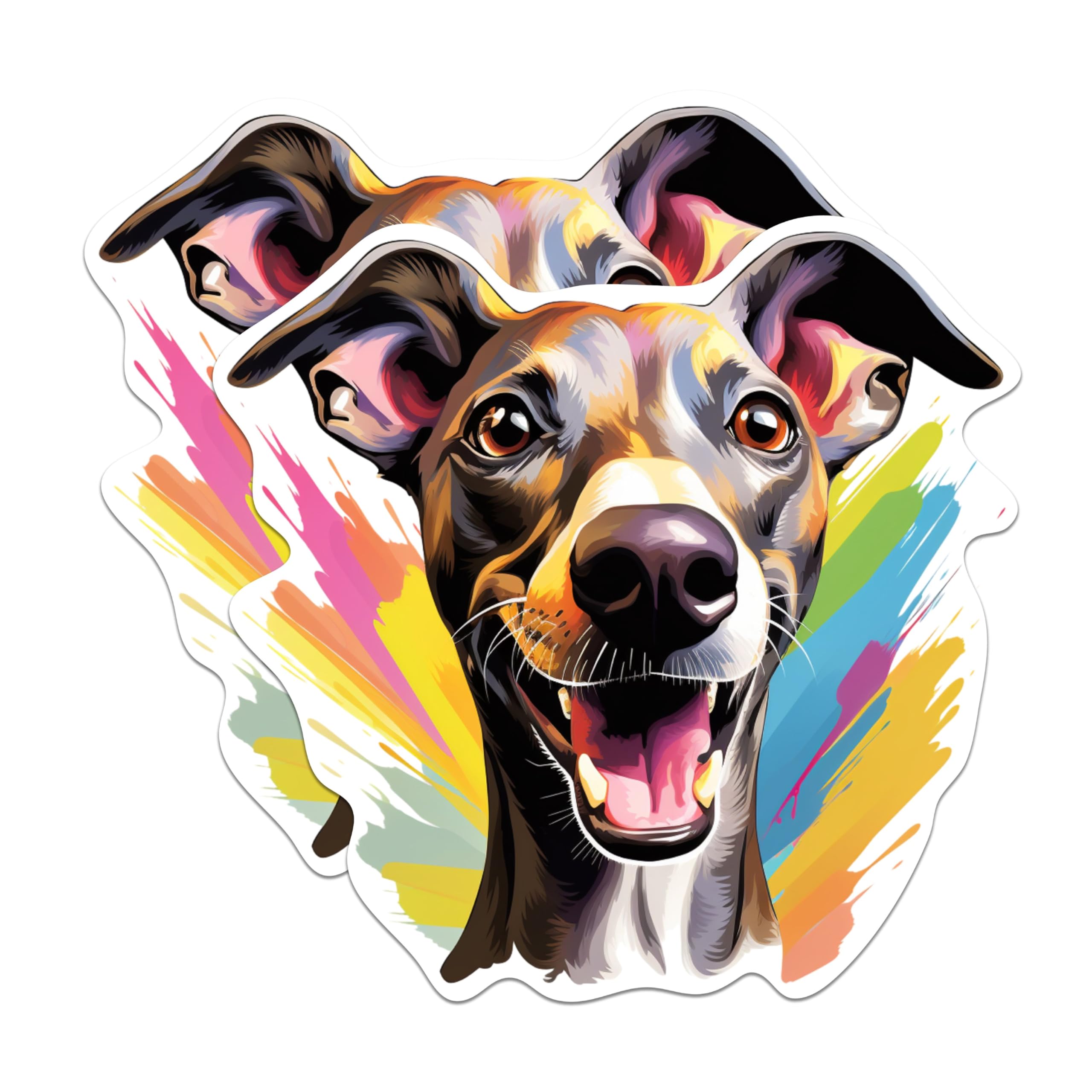 (2 Pack) Italian Greyhound Dog Breed Stickers - 5 Inches On Longest Side - Choose from Over 100 Dog Breeds - for Cars, Trucks, Skateboards, Laptops - Made in USA - BMCS1884