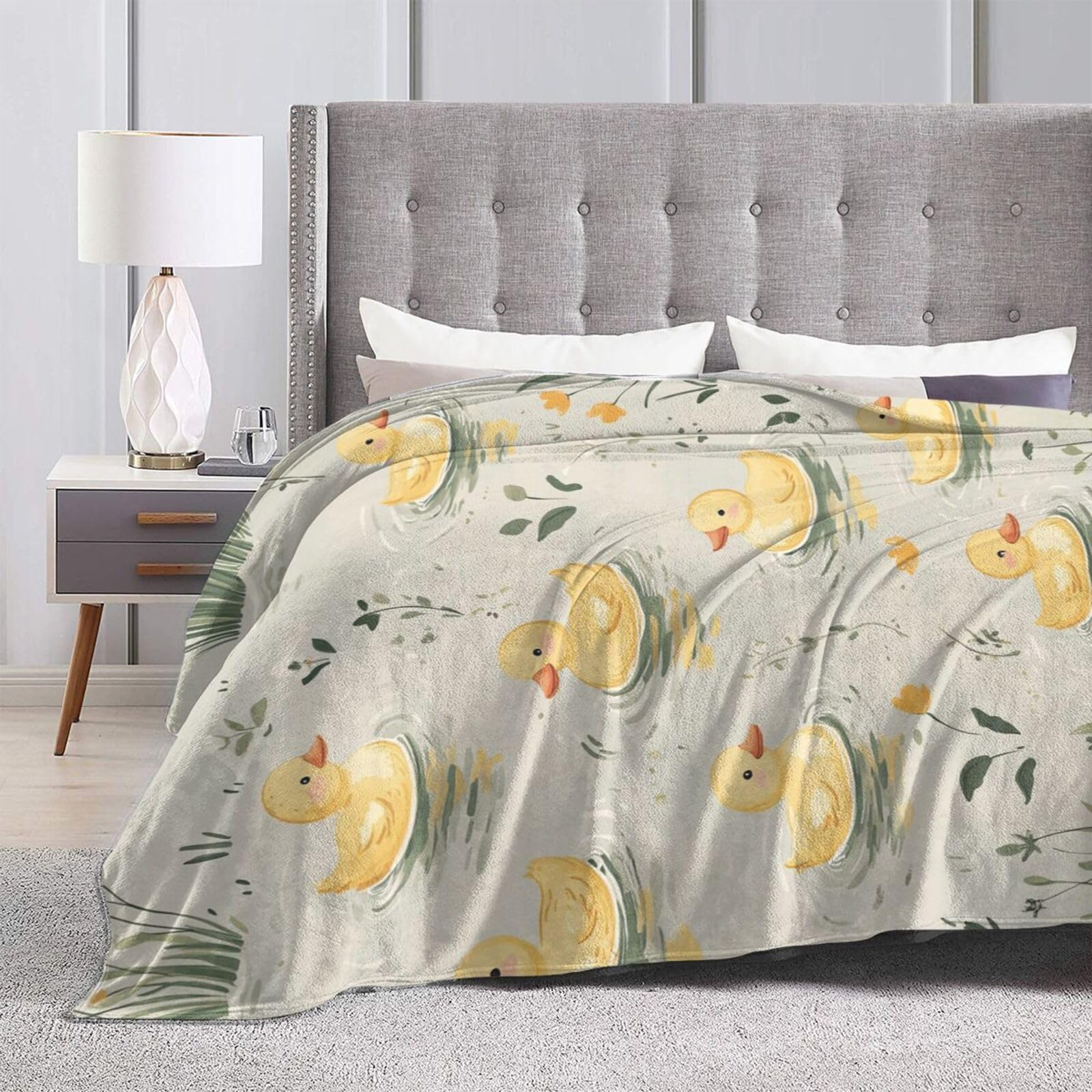 Coperta in pile giallo anatra coperta super morbida calda accogliente pelosa anatre coperta regalo per ragazze ragazzi bambini decorazione camera 101 x 127 cm