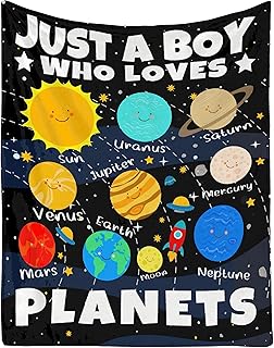 Just A Boy Who Loves Planets Blanket Gift for Girls Boys-40