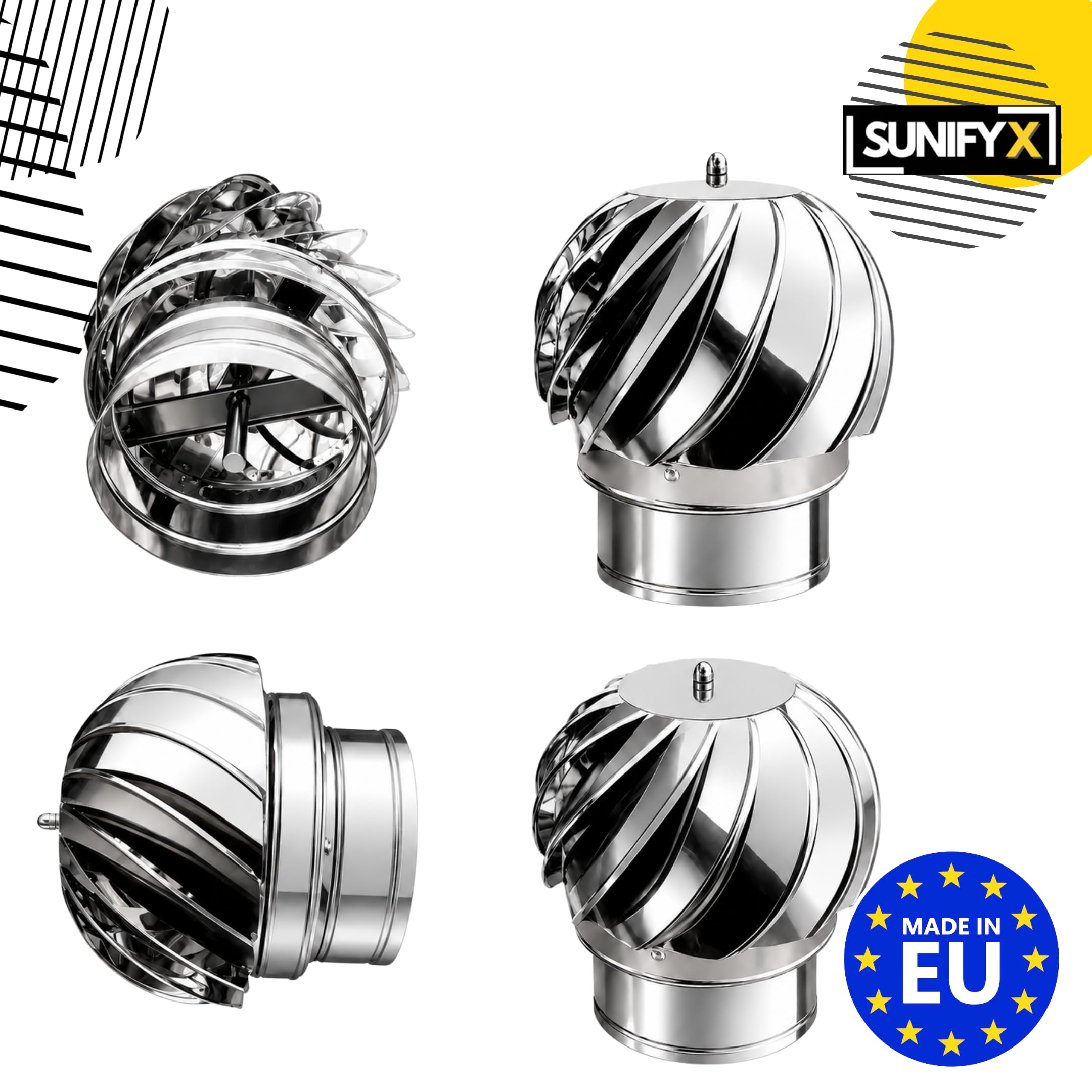 150 mm Kaminaufsatz Edelstahl Drehbar – SUNIFY Schornsteinaufsatz Windbetrieben – Anti-Rauchzug Kamin Hut – Kaminhaube Lüftung Rotierend Für Ofen Schornstein | Schornsteinaufsatz, Zugverstärker, Schornsteinhaube, Kaminabdeckung, Kamin Ventilator, Kaminkug