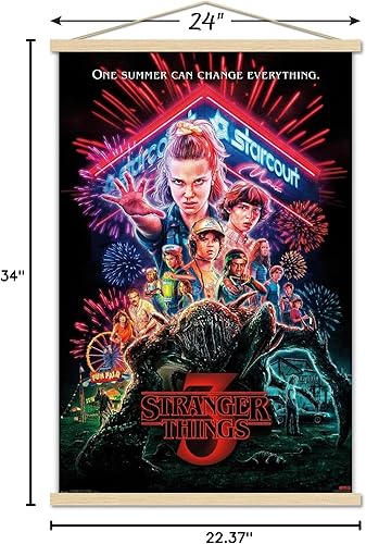Vista 70 de Trends International - Stranger Things de Netflix: Temporada 3, póster para pared de una hoja, 57 x 86 cm, versión de alta calidad no enmarcada