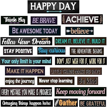 23 Pieces Inspirational Bulletin Board Decorations Motivational Banners for Classroom Laminated Quote Positive Affirmation Motivational Banners with Welcome Sign for Wall Teachers StudentsFarmhouse