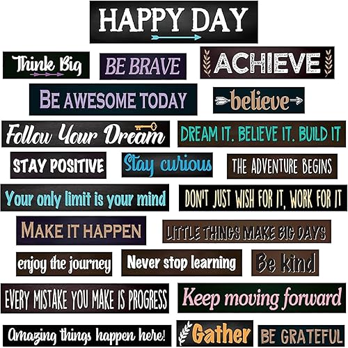 23 Pieces Inspirational Bulletin Board Decorations Motivational Banners for Classroom