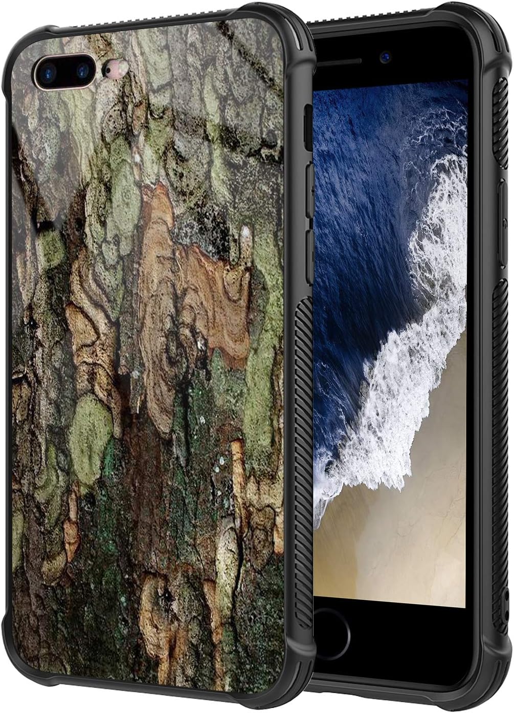DAHAOGUO iPhone 7 Case, iPhone 8 Case,Bark camo Design for Boy Mens Heavy Duty Shockproof Protection+Rubber Hybrid Protective Case for iPhone 8 /iPhone 7