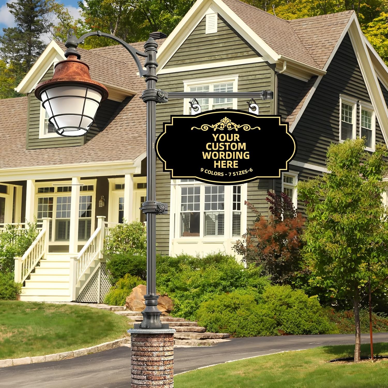 Custom Hanging House Address Sign Outdoor,Personalized Address Plaques for Outside,House Number,Single or Double Sided with Hooks,Irregular Style