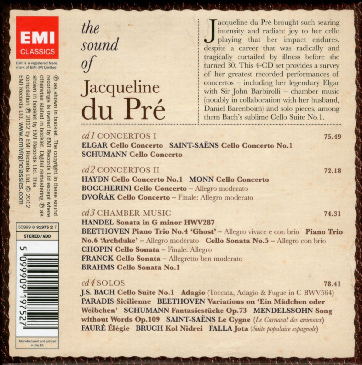 The Sound Of Jacqueline Du Pré : Un Best Of (Coffret