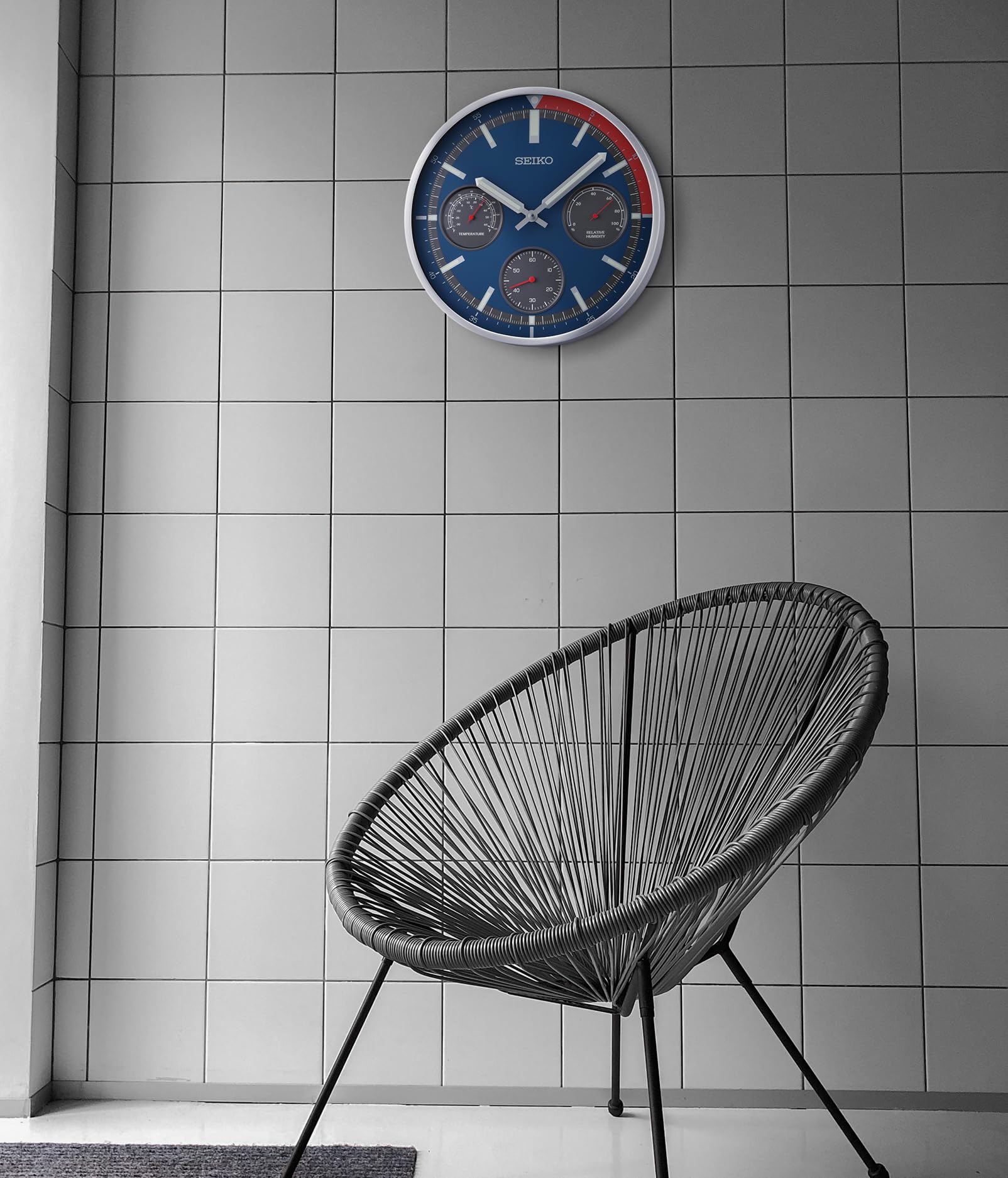Amazon.com: SEIKO Shelby II Non Ticking Wall Clock, Blue, 13