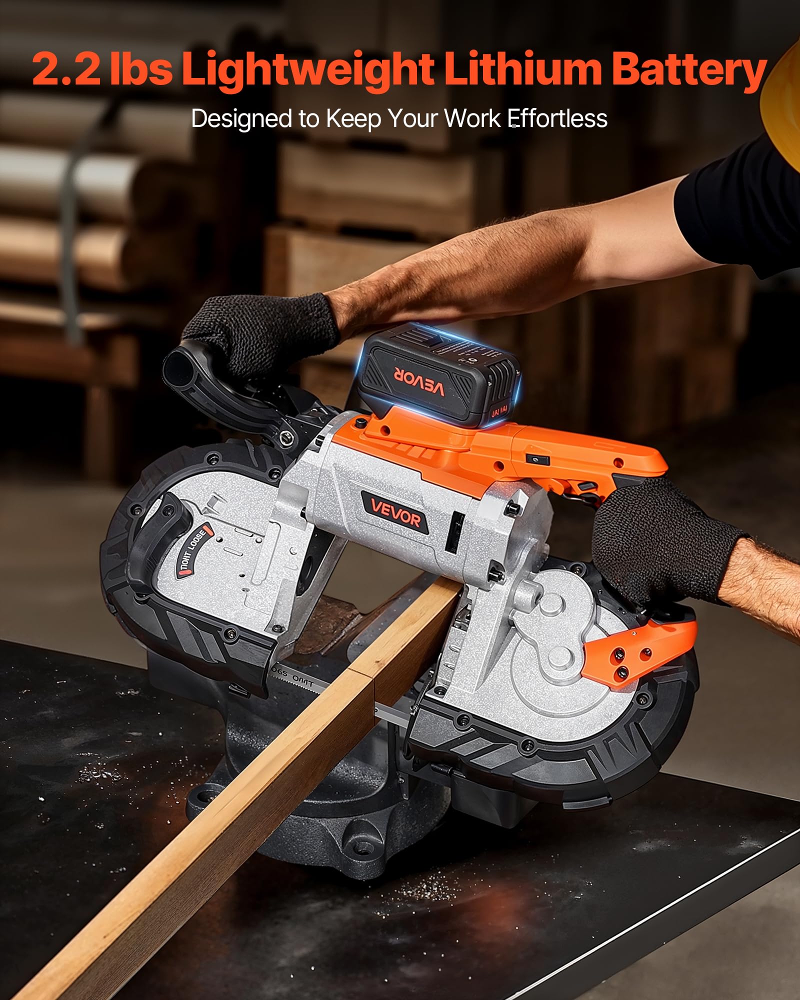 VEVOR Batteria Portatile e Caricabatteria, 20 V MAX, Batteria agli Ioni di Litio da 4,0 Ah, Grande Capacità 4000 mAh, Autonomia Estesa, per Utensili della Serie, per Sostituzione e Ricarica Rapida