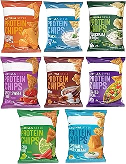 FermeAssortment | Quest Tortilla Style Protein Chips - 8 Flavors - Cheddar & Sour Cream, Spicy Sweet Chili, Ranch, Loaded Taco, Chili Lime, Bbq, Sour Cream And Onion And Nacho Cheese | 8 Pack
