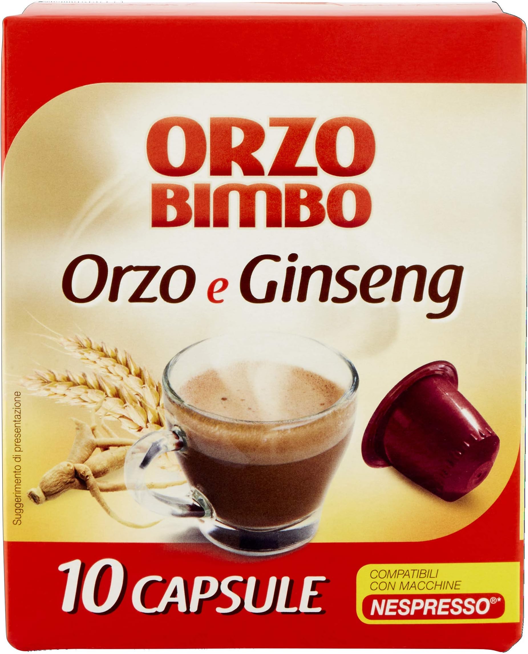 Orzo Bimbo : "Orzo E Ginseng" ,10 Orzo Capsules - Nespresso Compatible 54g
