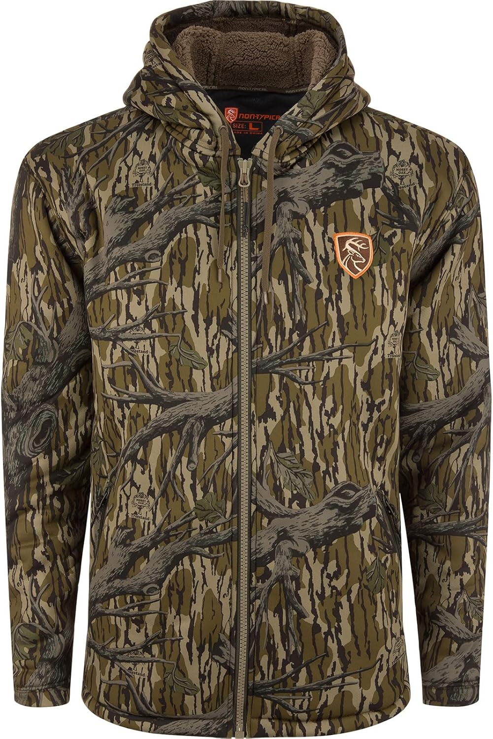 Drake Waterfowl Men's Silencer Full Zip Quiet Sherpa Hunting Hoodie with Zippered Pockets & Double-Lined Hood