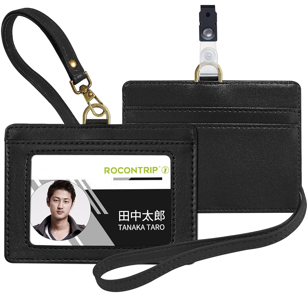 Amazon.co.jp: ROCONTRIP ネームホルダー PU革 IDカードホルダー Amazon.co.jp: ROCONTRIP ネームホルダー PU革 IDカードホルダー