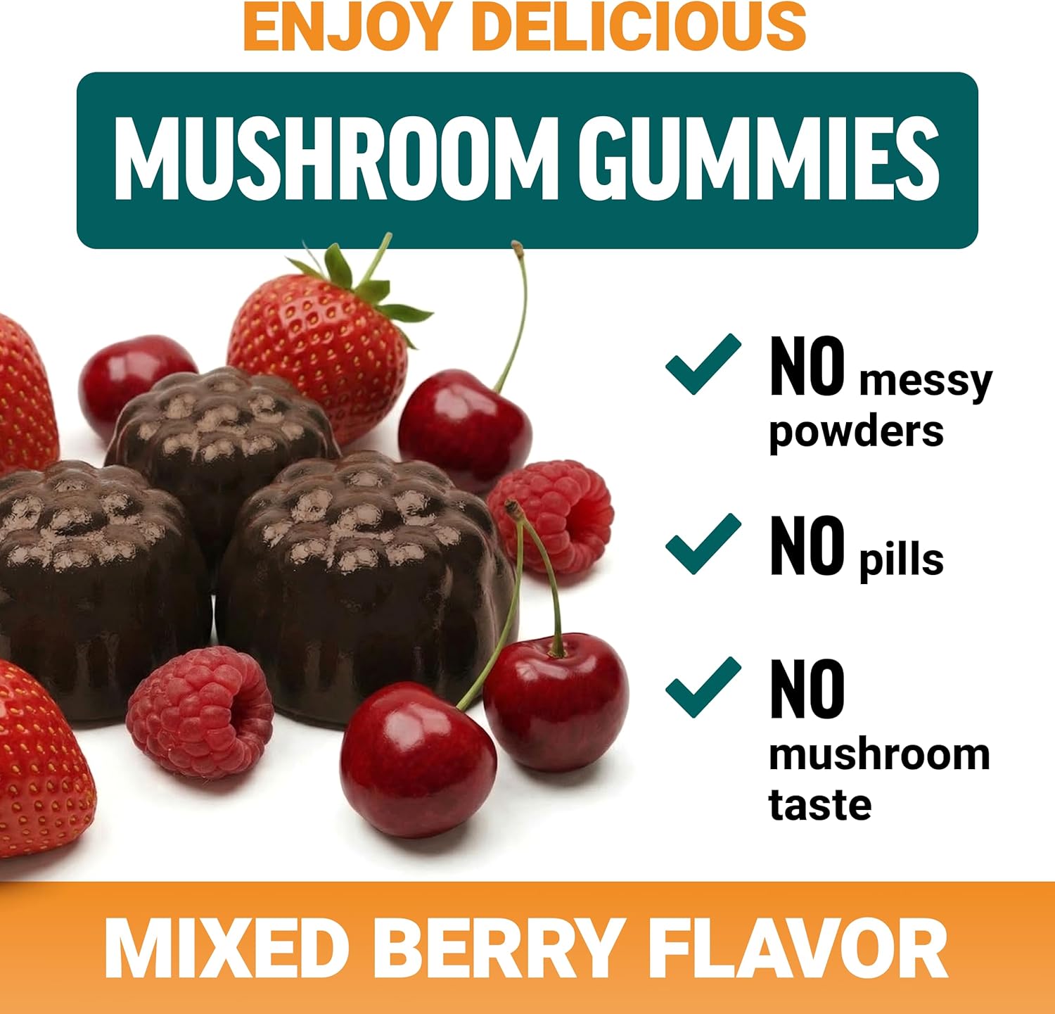 Force Factor Modern Mushrooms Gummies, Fruiting Body Mushroom Blend + KSM-66 Ashwagandha to Support Calm, Focus, Clarity, Stress & Immune Health, Mixed Berry Flavor, 90 Gummies