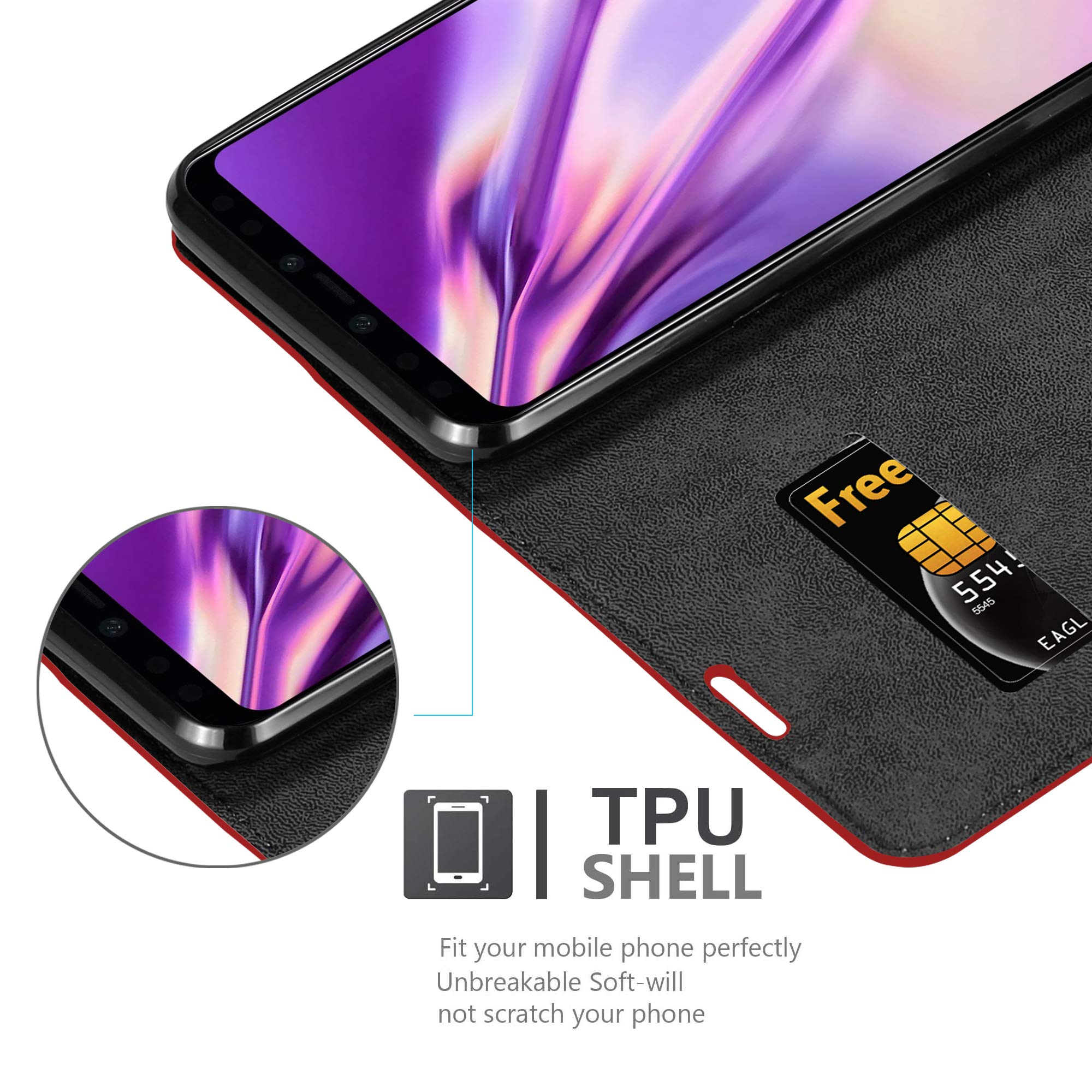 Cadorabo Custodia Libro per Google Pixel 3 in ROSSO