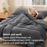 Bedsure 3 részes ágyneműhuzat szett 220x240 cm antracit, cipzárral 3