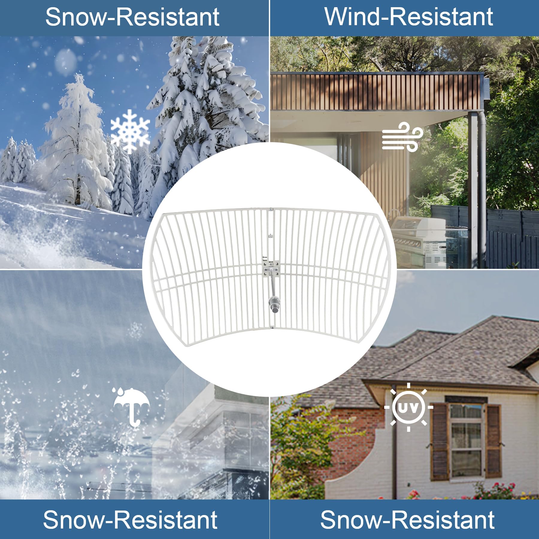 Antenne parabolique WiFi 5,8 GHz 5,8 GHz à gain élevé 30 dBi (5150-5850 MHz) type N femelle longue portée antenne directionnelle extérieure pour routeur Wi Fi carte réseau sans fil moniteur de