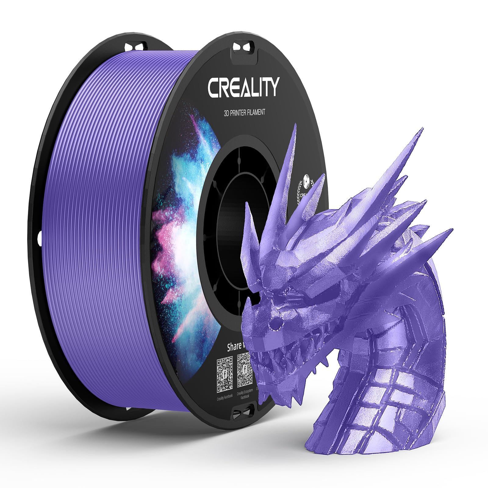 Creality PETG 3D Printer Filament 1.75: Excellent Tenacity, High Dimensional Accuracy +/- 0.03mm, 1kg (2.2lb) Spool for Most FDM 3D Printers,PETG Purple