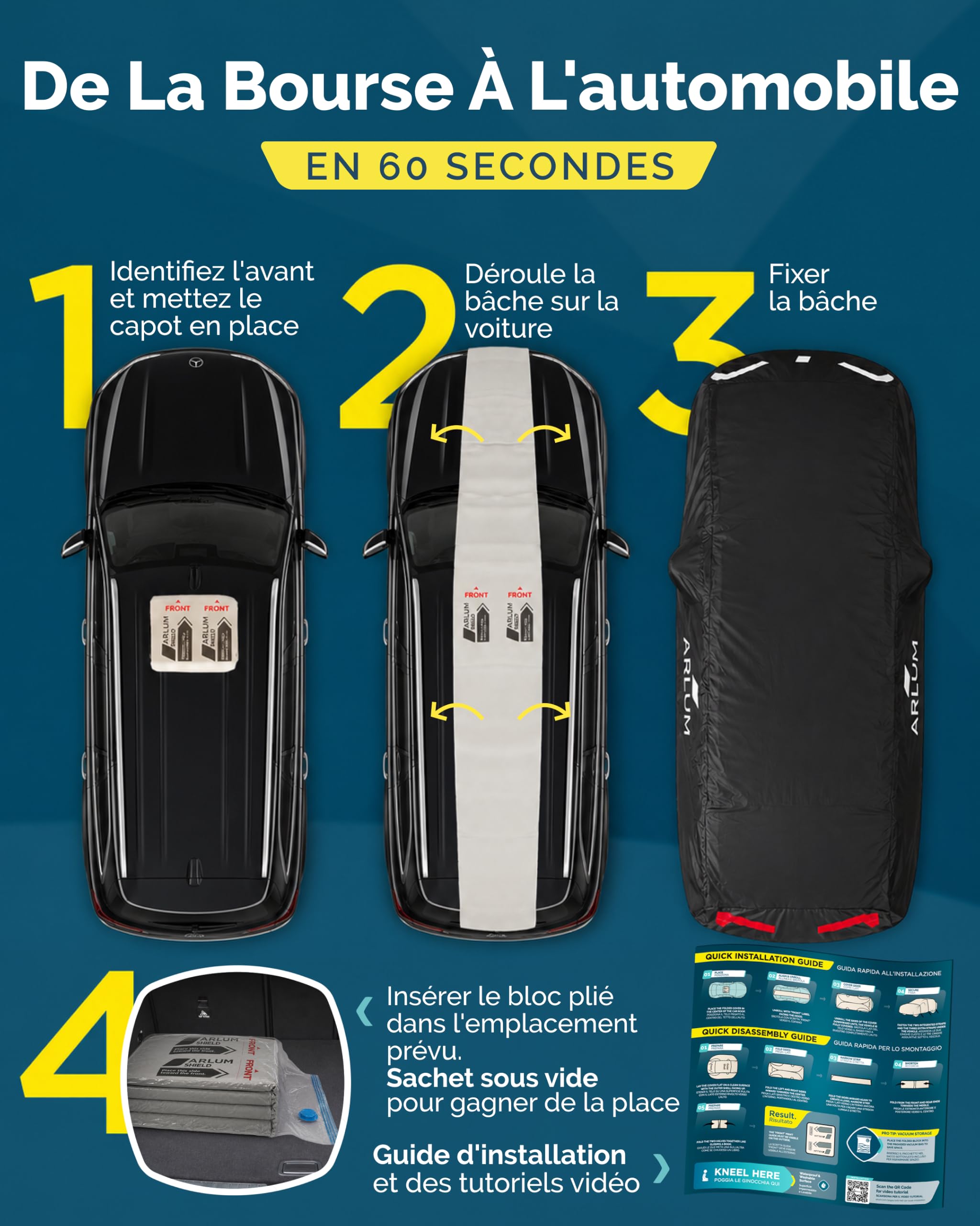 ARLUM Shield - Bache Anti Grele Voiture SUV 5mm - Modele Top Protection