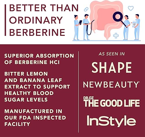 Miniatura 6 de PLANT.O NUTRITION Suplemento de berberina - Complejo HCI de berberina de absorción 10 veces mayor con limón amargo y hoja de banaba - Colesterol y