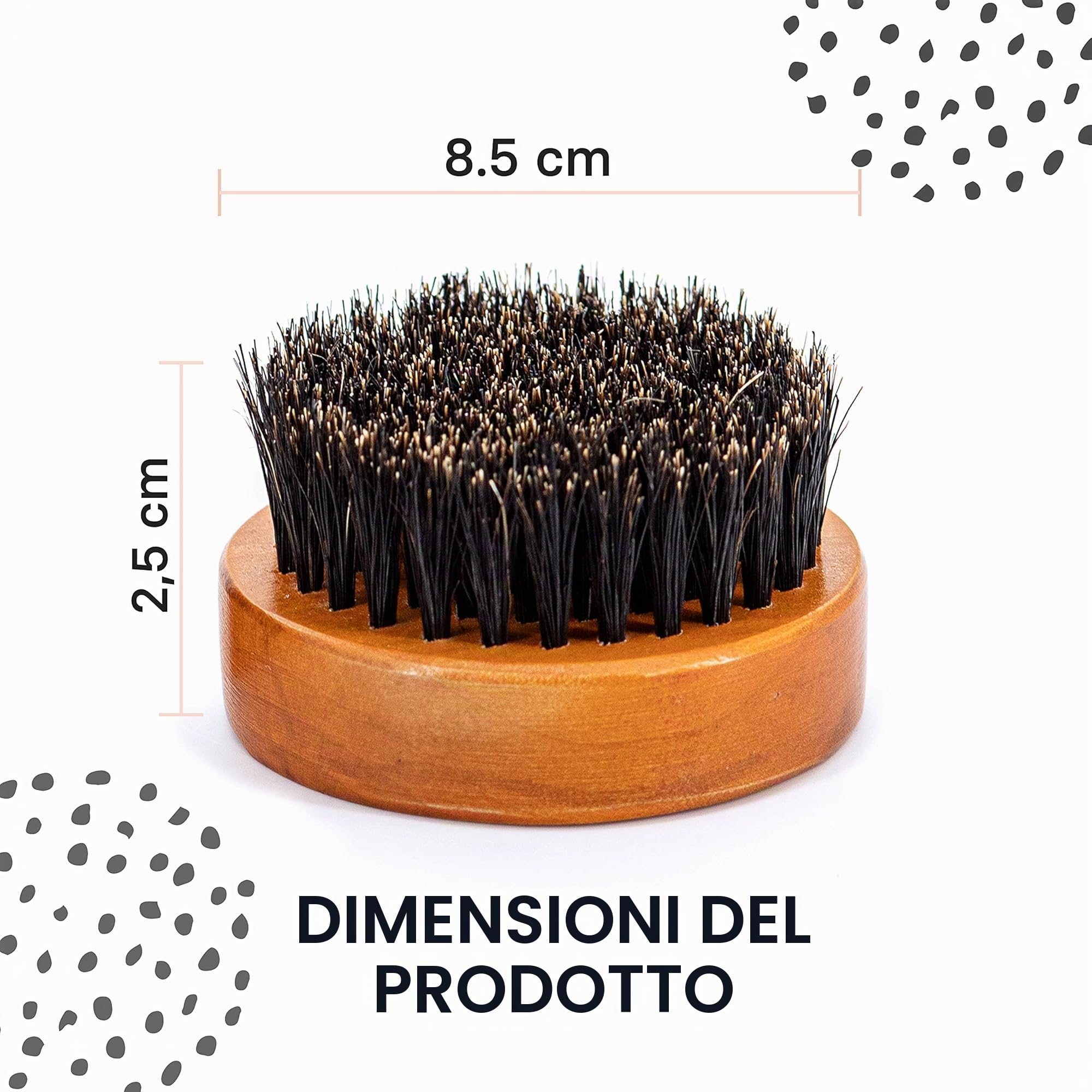 BEARDED BEN Spazzola Barba Uomo con Setole di Cinghiale - Pettine Barba Uomo - Ideale per Districare i Nodi e per la Cura Quotidiana - Include Astuccio Elegante