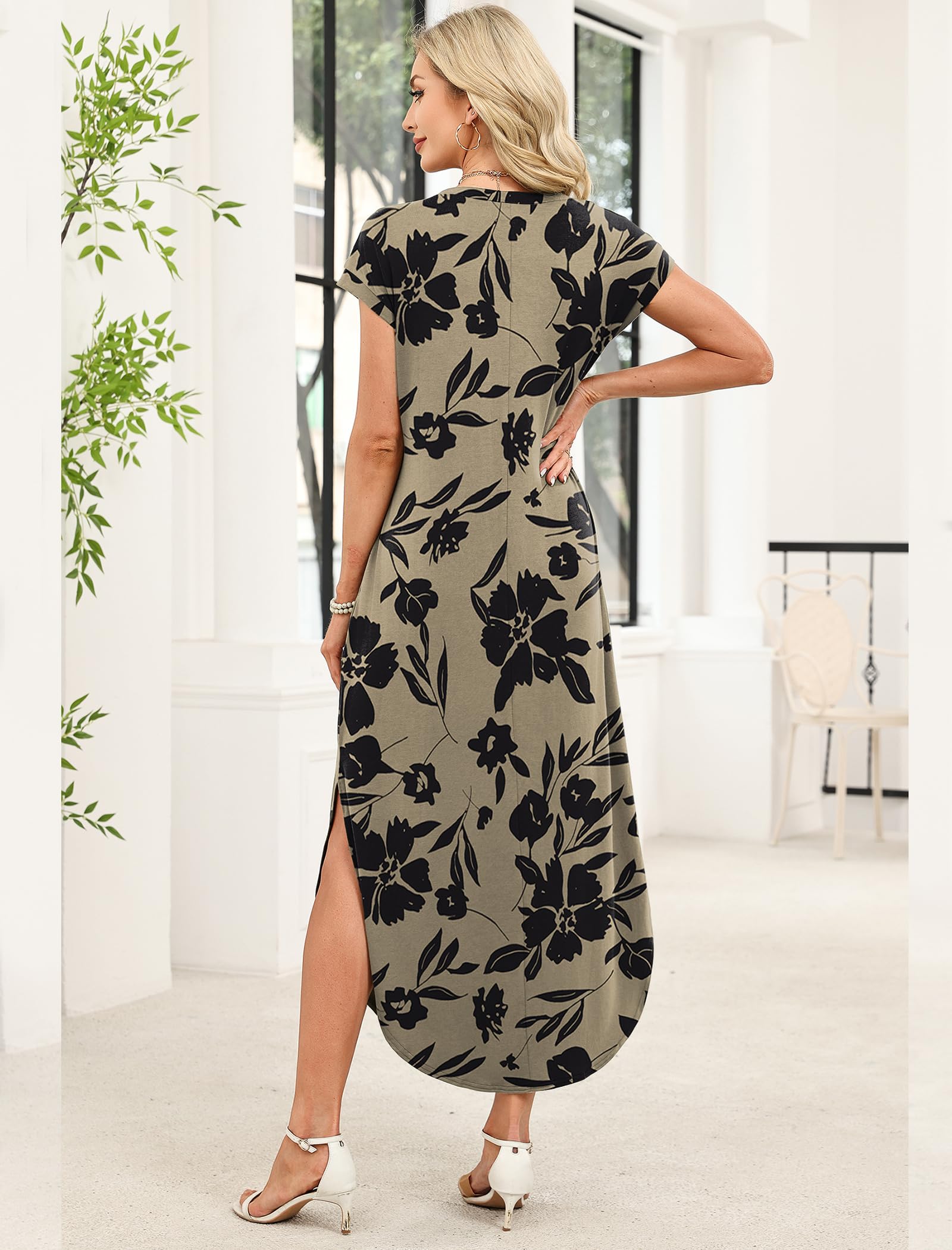 WIHOLL Summer Dresses Cap Sleeve Crewneck Maxi Long Casual Dress with Pockets Beach Vacation Sundresses 2026 Trendy - 5