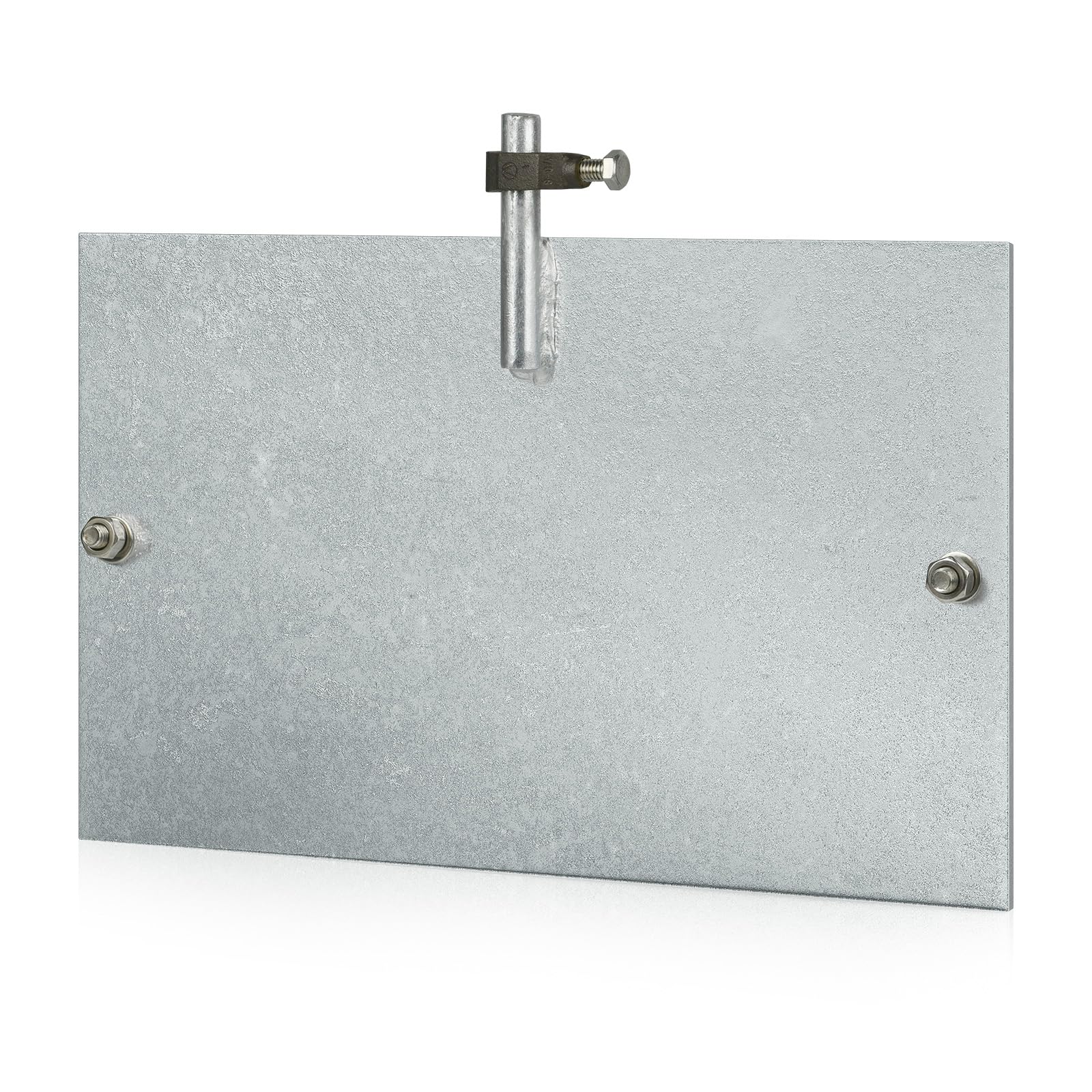 Steel Ground Plate,HDG, with 5/8 Direct Burial Connector UL Listed, 16" x 10" x 1/4" for Grounding Rod System Lightning Protection (1PC 16" x 10" x 1/4" HDG Ground Plate)